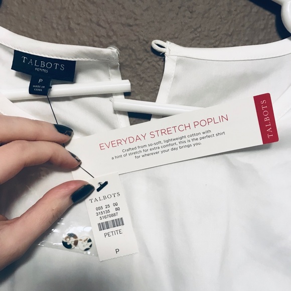 Talbots Petite Everyday Poplin Blouse - Picture 5 of 7